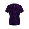 12Bagger Bowling Navy and Violet Flower Tattoo Coolwick Jersey - Image 2