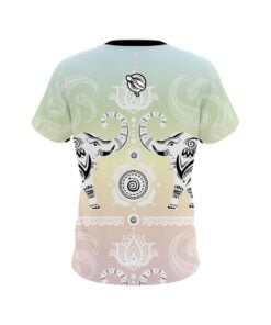 Alternative view of 12Bagger Bowling Tribal Elephants Pastel Rainbow Coolwick Jersey