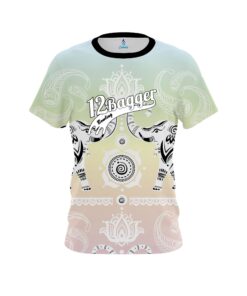 12Bagger Bowling Tribal Elephants Pastel Rainbow Coolwick Jersey