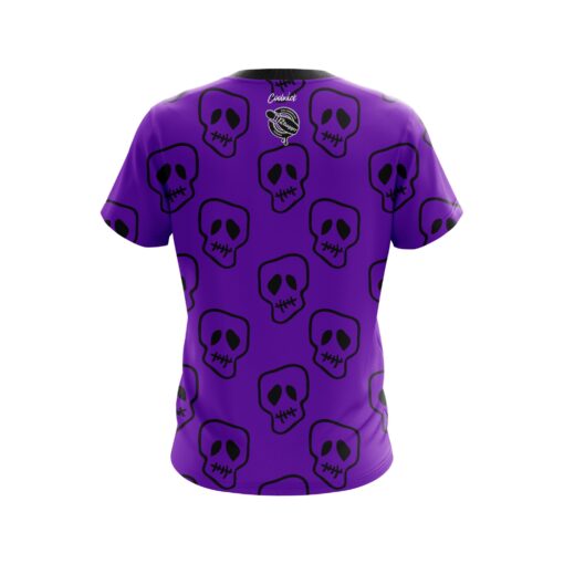 12Bagger Bowling Purple Skulls Coolwick Jersey - Image 2