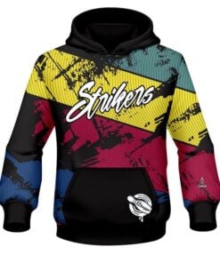 12Bagger Bowling Strikers Quad Stripe CoolWick Dye-Sub Hoodie