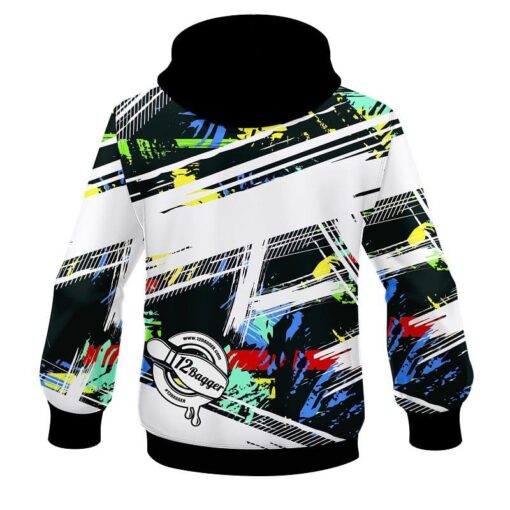 12Bagger Bowling Strikers Whiteout CoolWick Dye-Sub Hoodie - Image 2