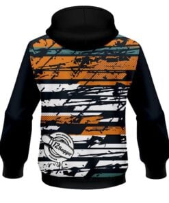 Alternative view of 12Bagger Bowling Strikers Shattered Orange and Teal CoolWick Dye-Sub Hoodie
