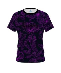 900 Global Navy and Violet Flower Tattoo CoolWick Bowling Jersey