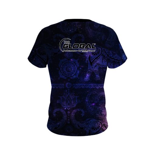 900 Global Tribal Elephants Galaxy CoolWick Bowling Jersey - Image 2