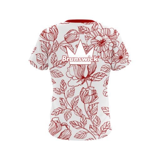 Brunswick Red Flower Tattoo CoolWick Bowling Jersey - Image 2