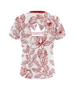 Alternative view of Brunswick Red Flower Tattoo CoolWick Bowling Jersey