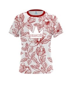 Brunswick Red Flower Tattoo CoolWick Bowling Jersey