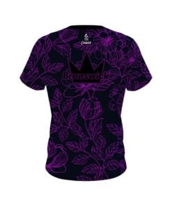 Alternative view of Brunswick Navy and Violet Flower Tattoo CoolWick Bowling Jersey