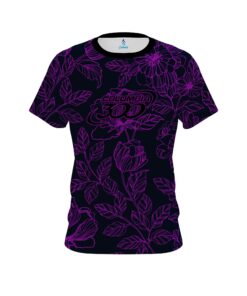 Columbia 300 Navy and Violet Flower Tattoo CoolWick Bowling Jersey