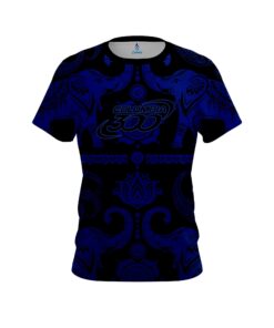 Columbia 300 Tribal Elephants Blue and Black CoolWick Bowling Jersey