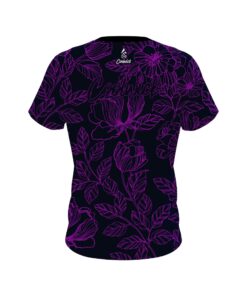 Alternative view of Signature Coolwick Navy and Violet Flower Tattoo Bowling Jersey