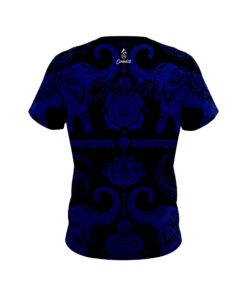 Alternative view of Signature Coolwick Tribal Elephants Blue and Black Bowling Jersey