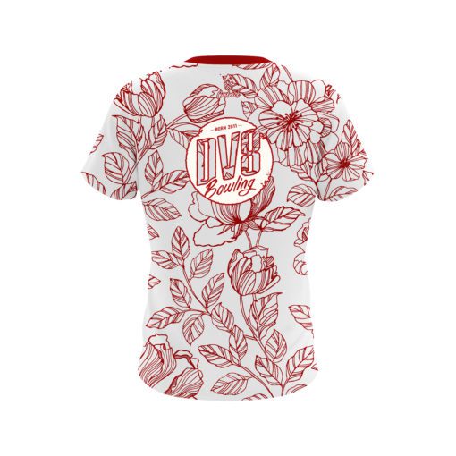 DV8 Red Flower Tattoo CoolWick Bowling Jersey - Image 2
