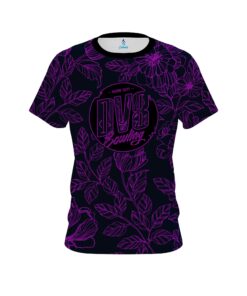 DV8 Navy and Violet Flower Tattoo CoolWick Bowling Jersey