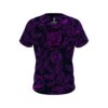 DV8 Navy and Violet Flower Tattoo CoolWick Bowling Jersey - Image 2
