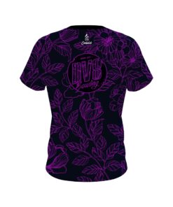 Alternative view of DV8 Navy and Violet Flower Tattoo CoolWick Bowling Jersey