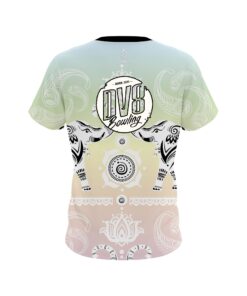 Alternative view of DV8 Tribal Elephants Pastel Rainbow CoolWick Bowling Jersey