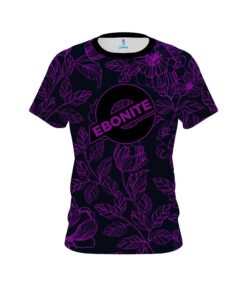 Ebonite Navy and Violet Flower Tattoo CoolWick Bowling Jersey