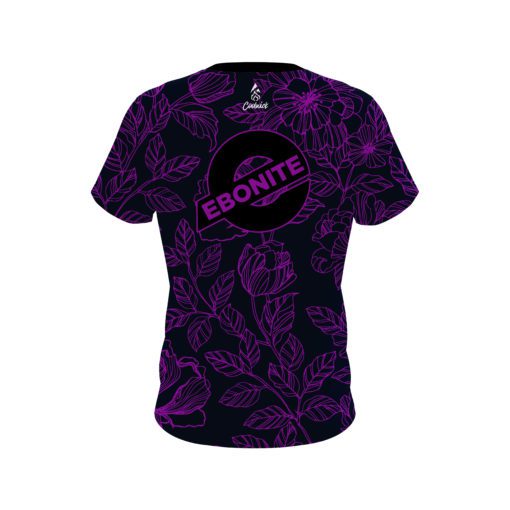 Ebonite Navy and Violet Flower Tattoo CoolWick Bowling Jersey - Image 2