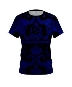 Ebonite Tribal Elephants Blue and Black CoolWick Bowling Jersey