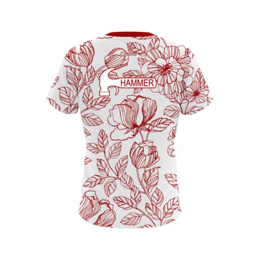 Hammer Red Flower Tattoo CoolWick Bowling Jersey - Image 2