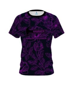Hammer Navy and Violet Flower Tattoo CoolWick Bowling Jersey