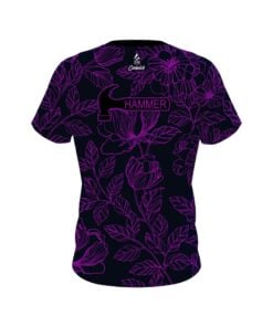 Alternative view of Hammer Navy and Violet Flower Tattoo CoolWick Bowling Jersey