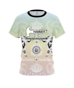 Hammer Tribal Elephants Pastel Rainbow CoolWick Bowling Jersey