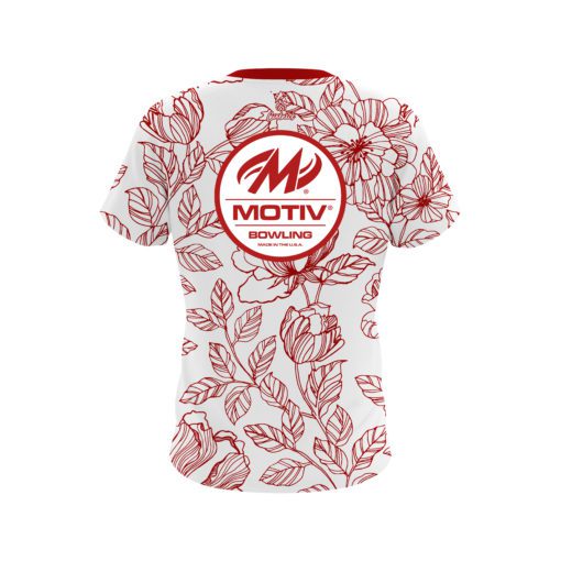 Motiv Red Flower Tattoo CoolWick Bowling Jersey - Image 2