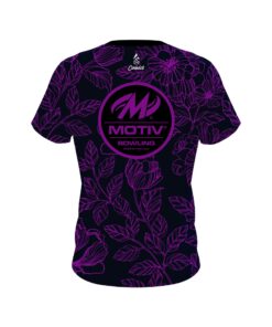 Alternative view of Motiv Navy and Violet Flower Tattoo CoolWick Bowling Jersey