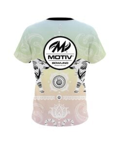 Alternative view of Motiv Tribal Elephants Pastel Rainbow CoolWick Bowling Jersey