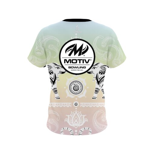 Motiv Tribal Elephants Pastel Rainbow CoolWick Bowling Jersey - Image 2