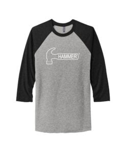 Hammer Men's Tri-Blend 3/4-Sleeve Raglan CoolWick Bowling Tee