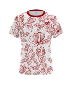 Plain Red Flower Tattoo CoolWick Bowling Jersey