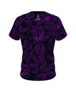Alternative view of Pyramid Navy and Violet Flower Tattoo CoolWick Bowling Jersey