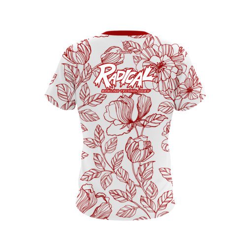 Radical Red Flower Tattoo CoolWick Bowling Jersey - Image 2