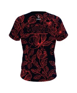 Alternative view of Radical Navy Red Flower Tattoo CoolWick Bowling Jersey