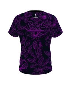 Alternative view of Radical Navy and Violet Flower Tattoo CoolWick Bowling Jersey