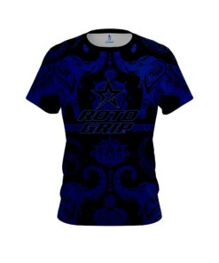 Roto Grip Tribal Elephants Blue and Black CoolWick Bowling Jersey