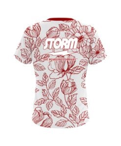 Alternative view of Storm Red Flower Tattoo CoolWick Bowling Jersey
