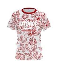 Storm Red Flower Tattoo CoolWick Bowling Jersey