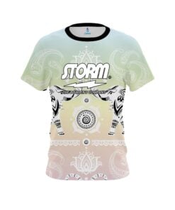 Storm Tribal Elephants Pastel Rainbow CoolWick Bowling Jersey