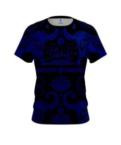 Storm Tribal Elephants Blue and Black CoolWick Bowling Jersey