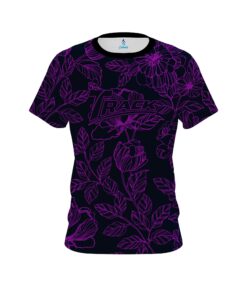 Track Navy and Violet Flower Tattoo CoolWick Bowling Jersey