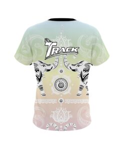 Alternative view of Track Tribal Elephants Pastel Rainbow CoolWick Bowling Jersey