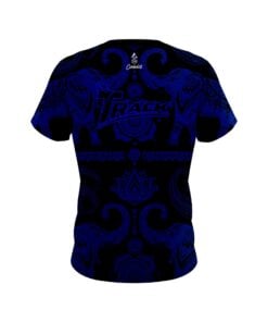 Alternative view of Track Tribal Elephants Blue and Black CoolWick Bowling Jersey