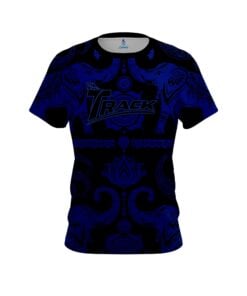 Track Tribal Elephants Blue and Black CoolWick Bowling Jersey