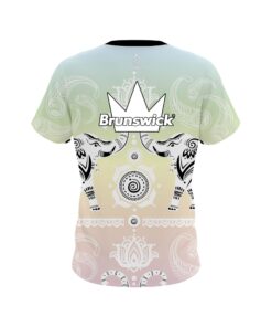 Alternative view of Brunswick Tribal Elephants Pastel Rainbow CoolWick Bowling Jersey