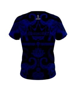 Alternative view of Brunswick Tribal Elephants Blue and Black CoolWick Bowling Jersey